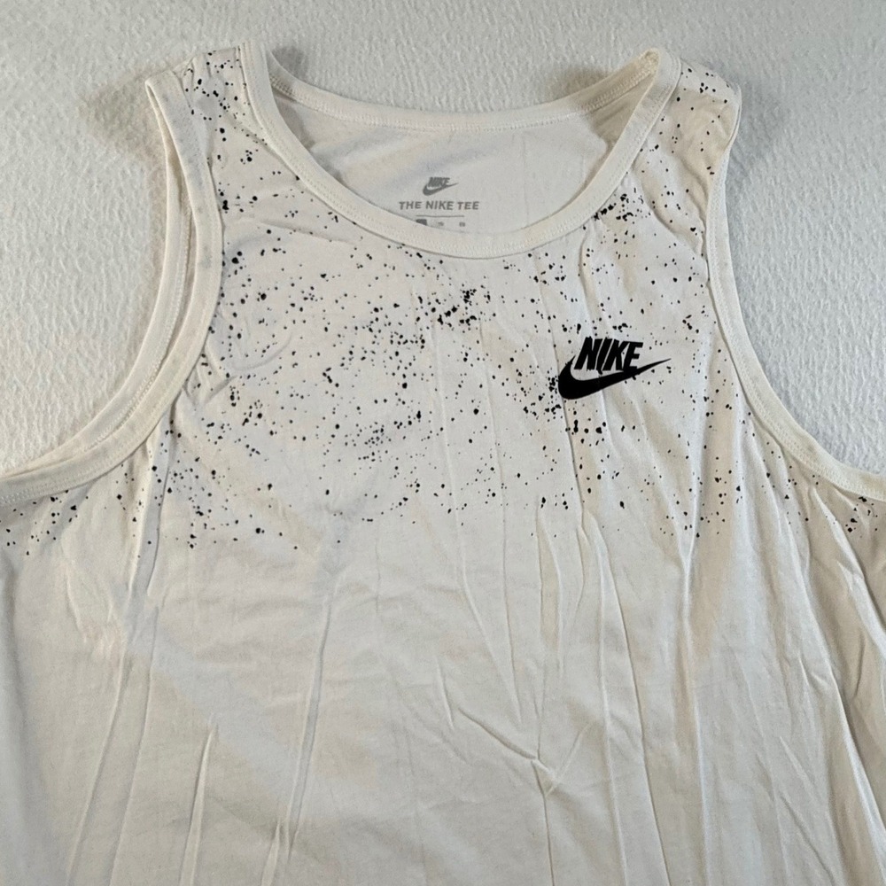 Nike Tank Top Mens XL Athletic Cut Paint Splatter Graphic Futura White